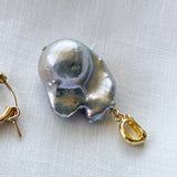 Grey Baroque Pearl Charm