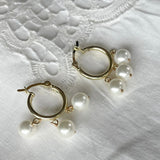 Pearl Dangle Hoops