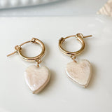 Heart Pearl Hoops