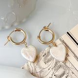 Heart Pearl Hoops