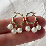 Pearl Dangle Hoops