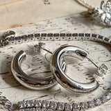 Silver French Girl Hoops