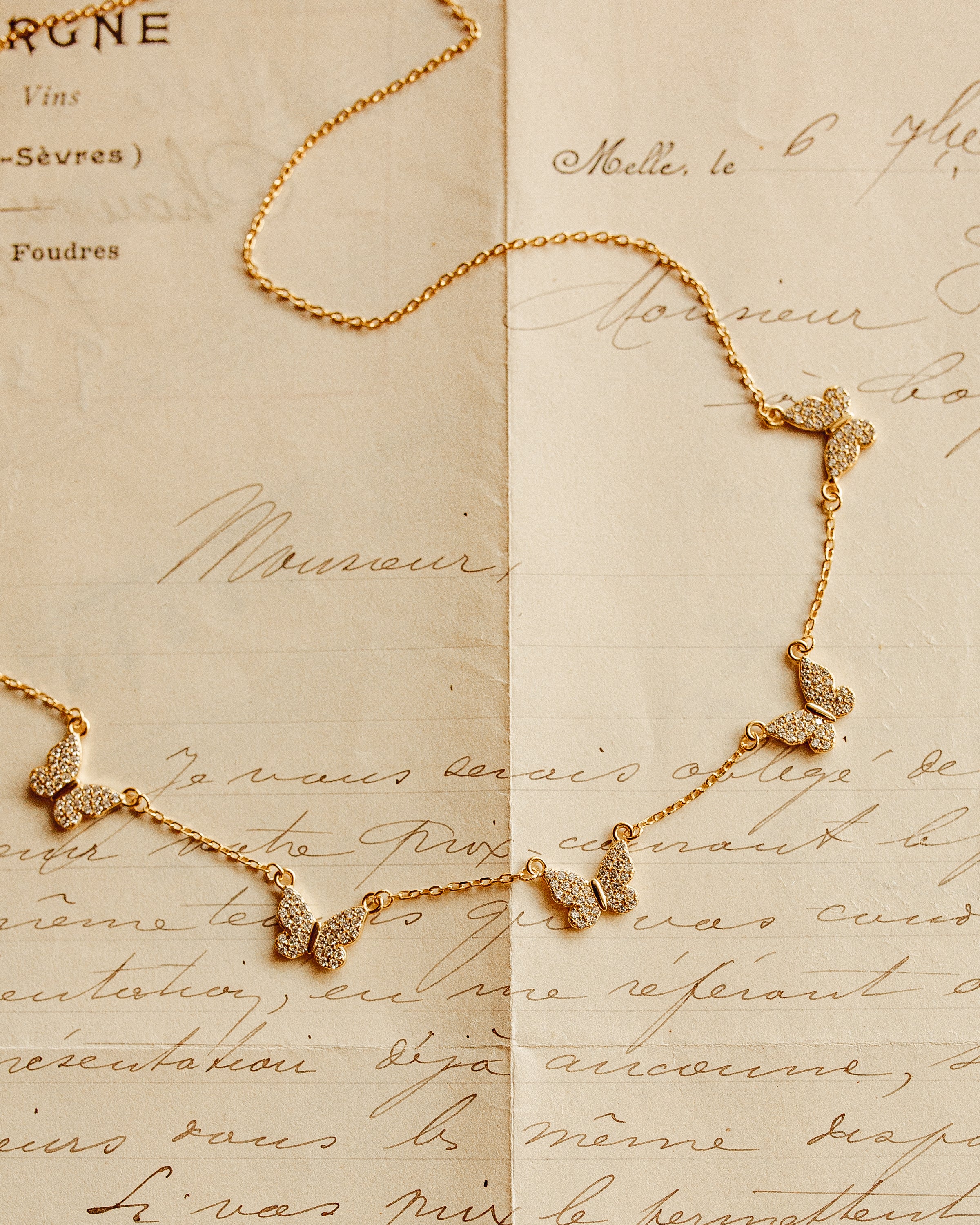 Le Papillon Chain Necklace - bijoulimon.com